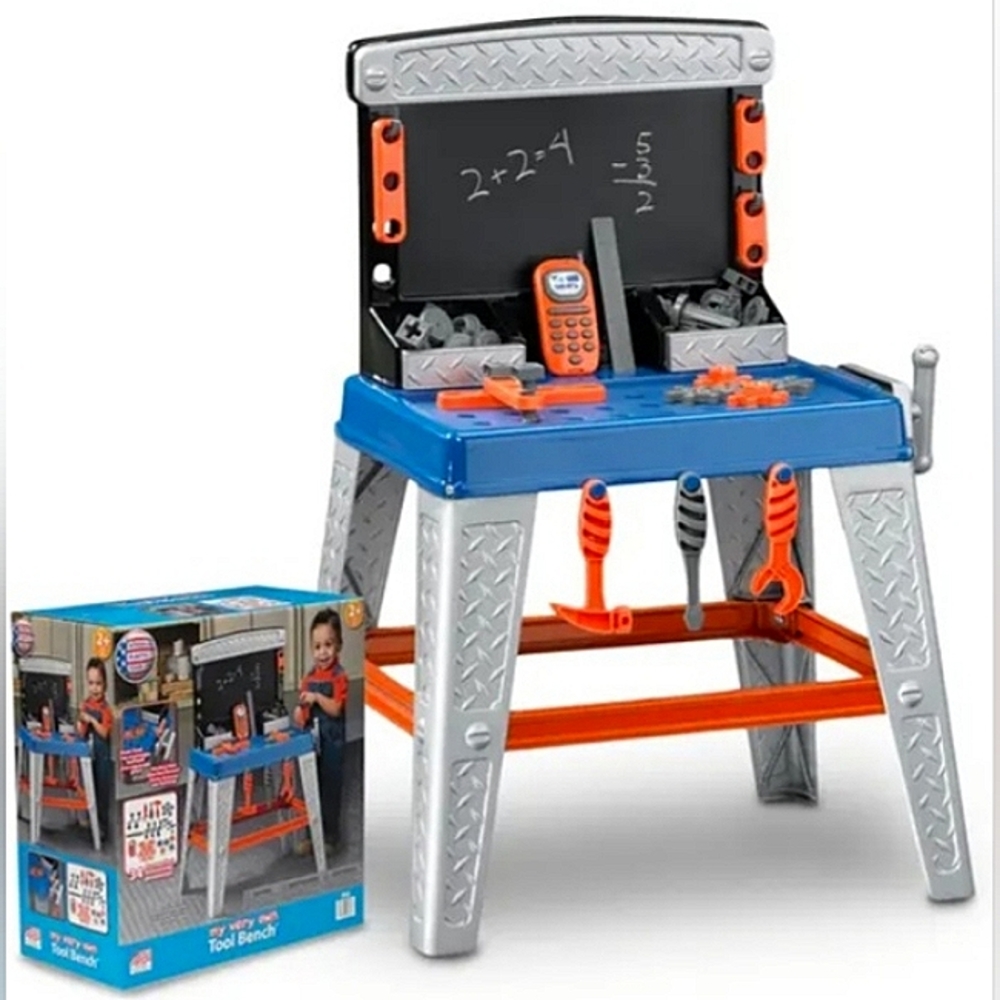 ~NIB~MY VERY OWN TOOL BENCH & Tools Set☆Made in USA~Ages 2 & up